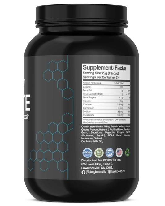 100% Whey Isolate Protein Chocolate Milkshake