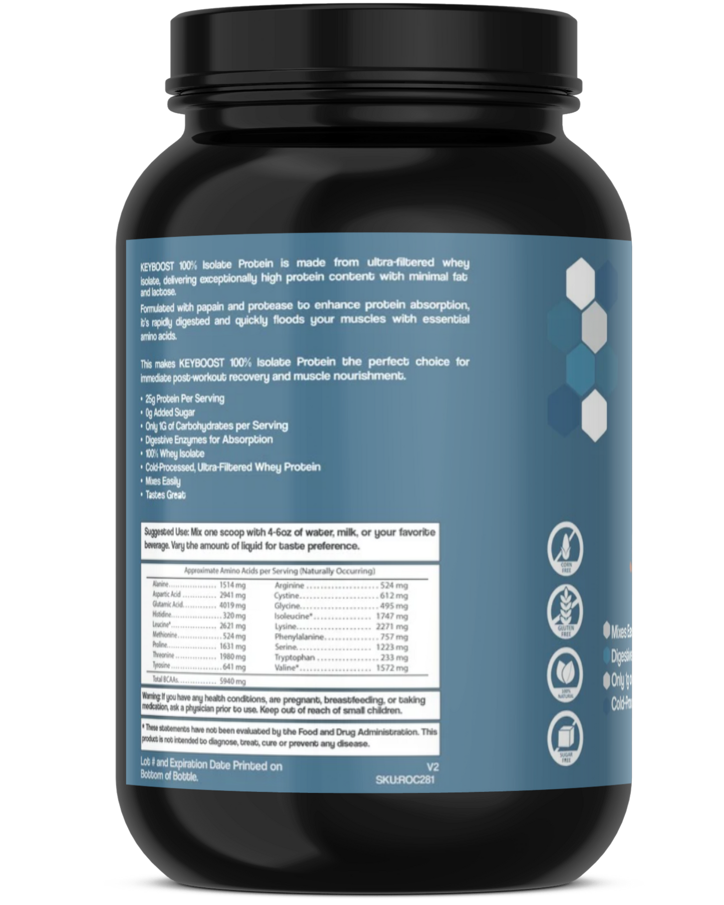 100% Whey Isolate Protein Chocolate Milkshake