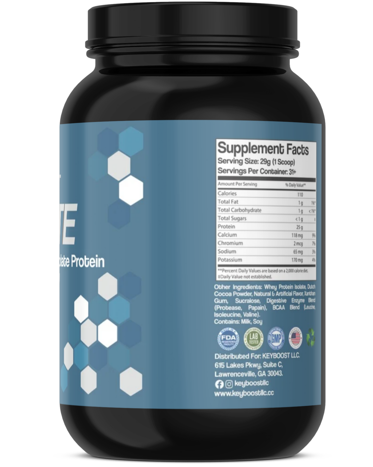 100% Whey Isolate Protein Chocolate Milkshake