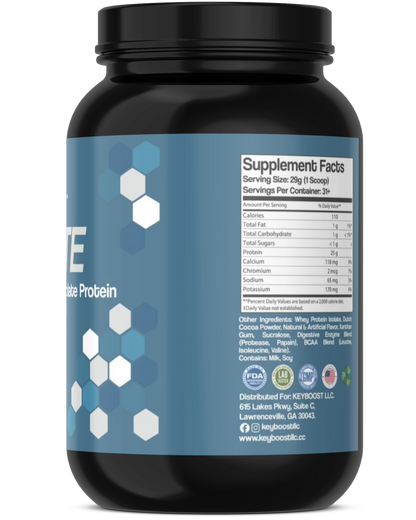 100% Whey Isolate Protein Chocolate Milkshake